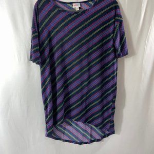 LuLaRoe ~ Blue diagonal print ~ Irma Size XXSmall
